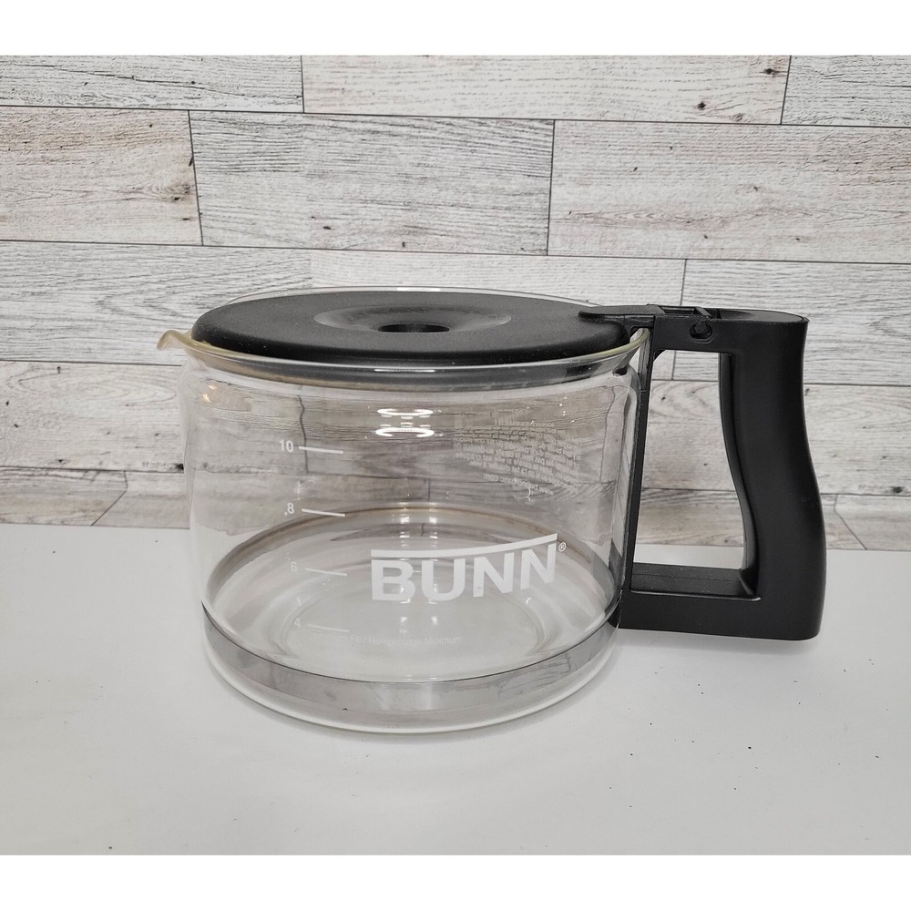 Bunn Coffee Maker Carafe 10 Cup Black Replacement Decanter Pot Glass With Lid